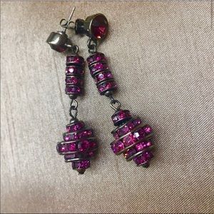 NWOT JEWELMINT MAGENTA STATEMENT EARRINGS- 2” long